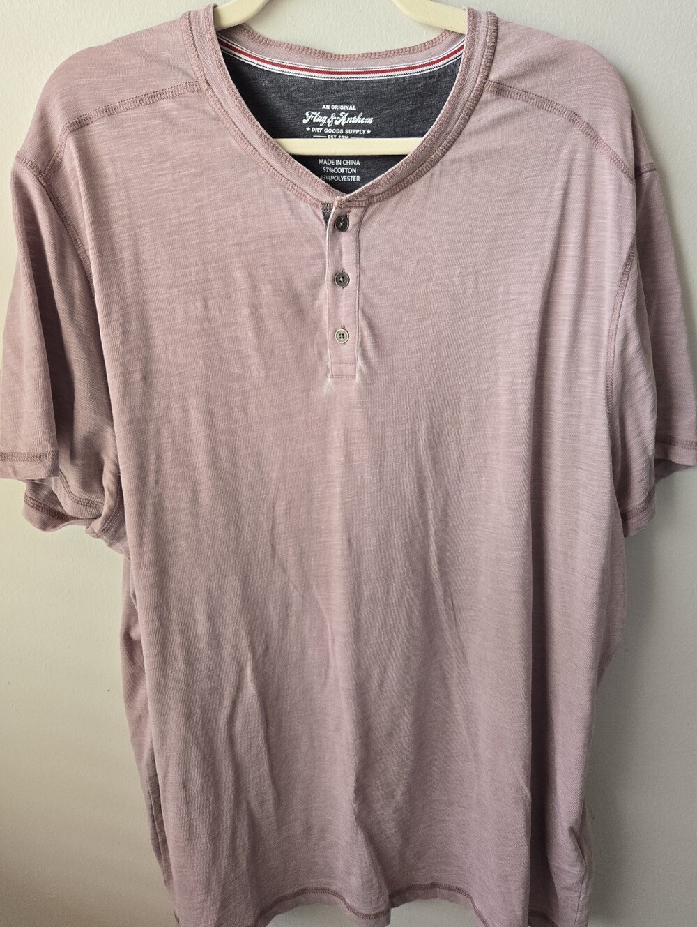 Flag & Anthem Men's Dusty Pink Short-Sleeve Henley